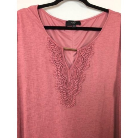 Naif Woman Plus Size 2X Short Sleeve Tunic Top Boho Blouse in Blush Pink - Picture 3 of 6